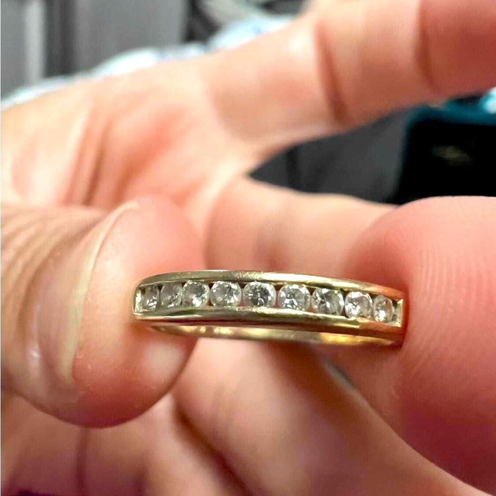 Size 5.25 gold with .25 diamonds dainty wedding band